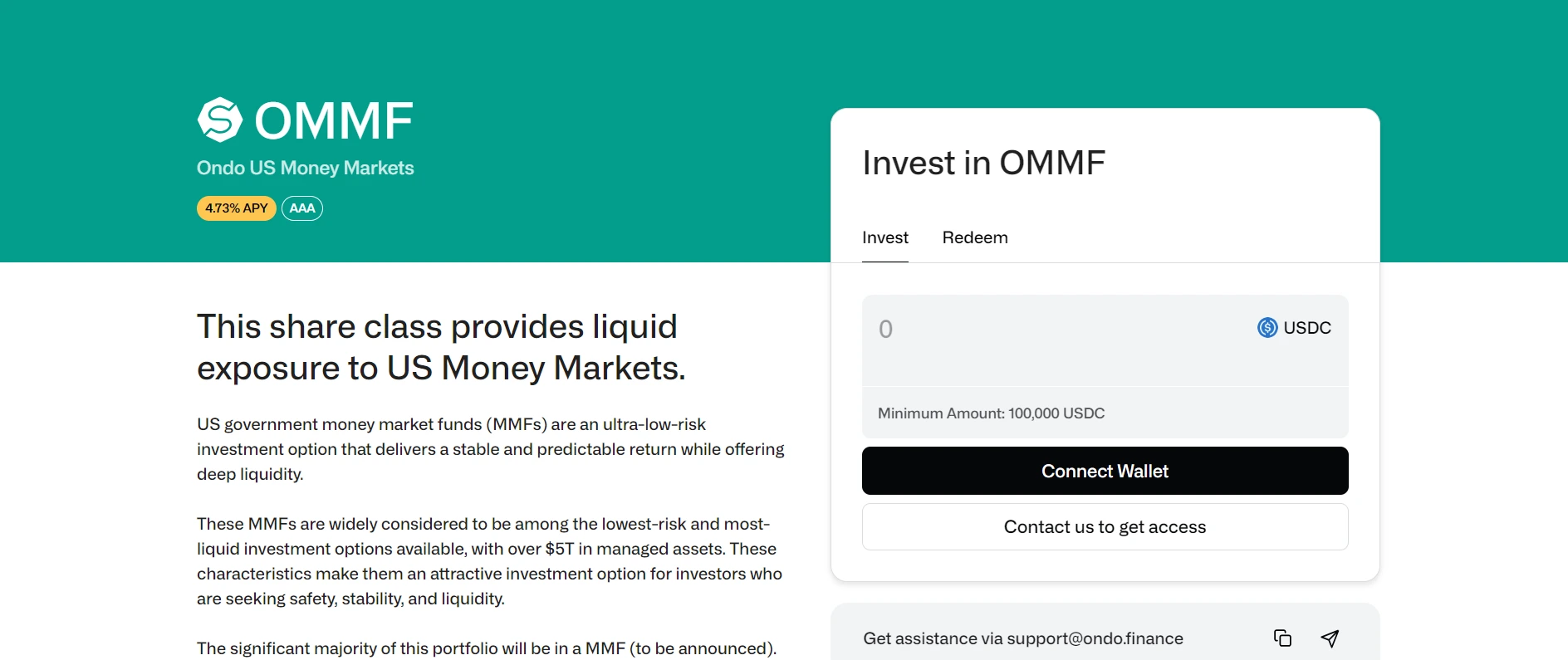 OMMF - Ondo US Money Markets