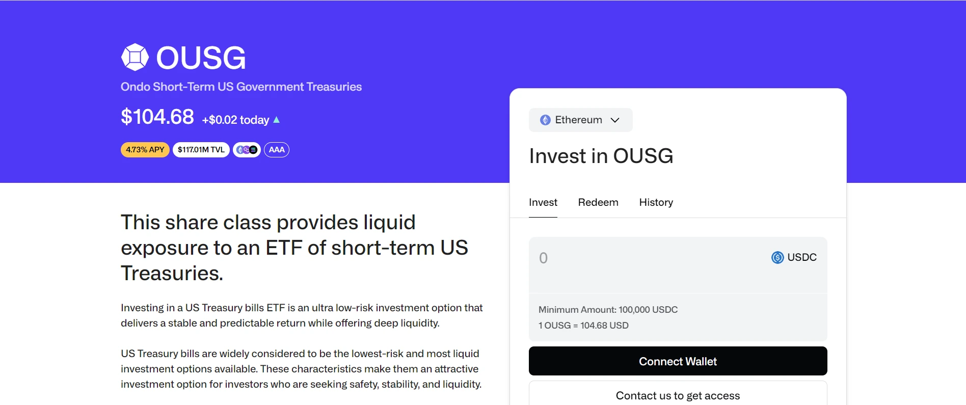 OUSG - Ondo Short-Term US Government Bond Fund